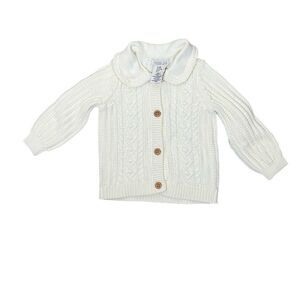 NWT Rachel Zoe Ivory Button Front Knit Cardigan Sweater Size 18 Months